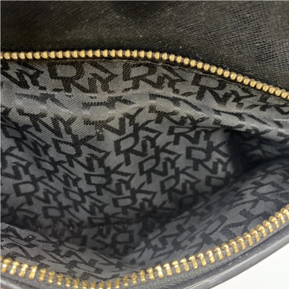 DKNY Black Textured Top Zip Tote Handbag - Picture 3 of 16
